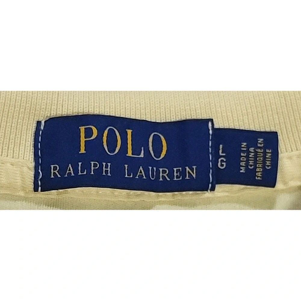 Polo Ralph Lauren Polo Shirt Mens Large Classic Fit Neon Yellow Short Sleeve